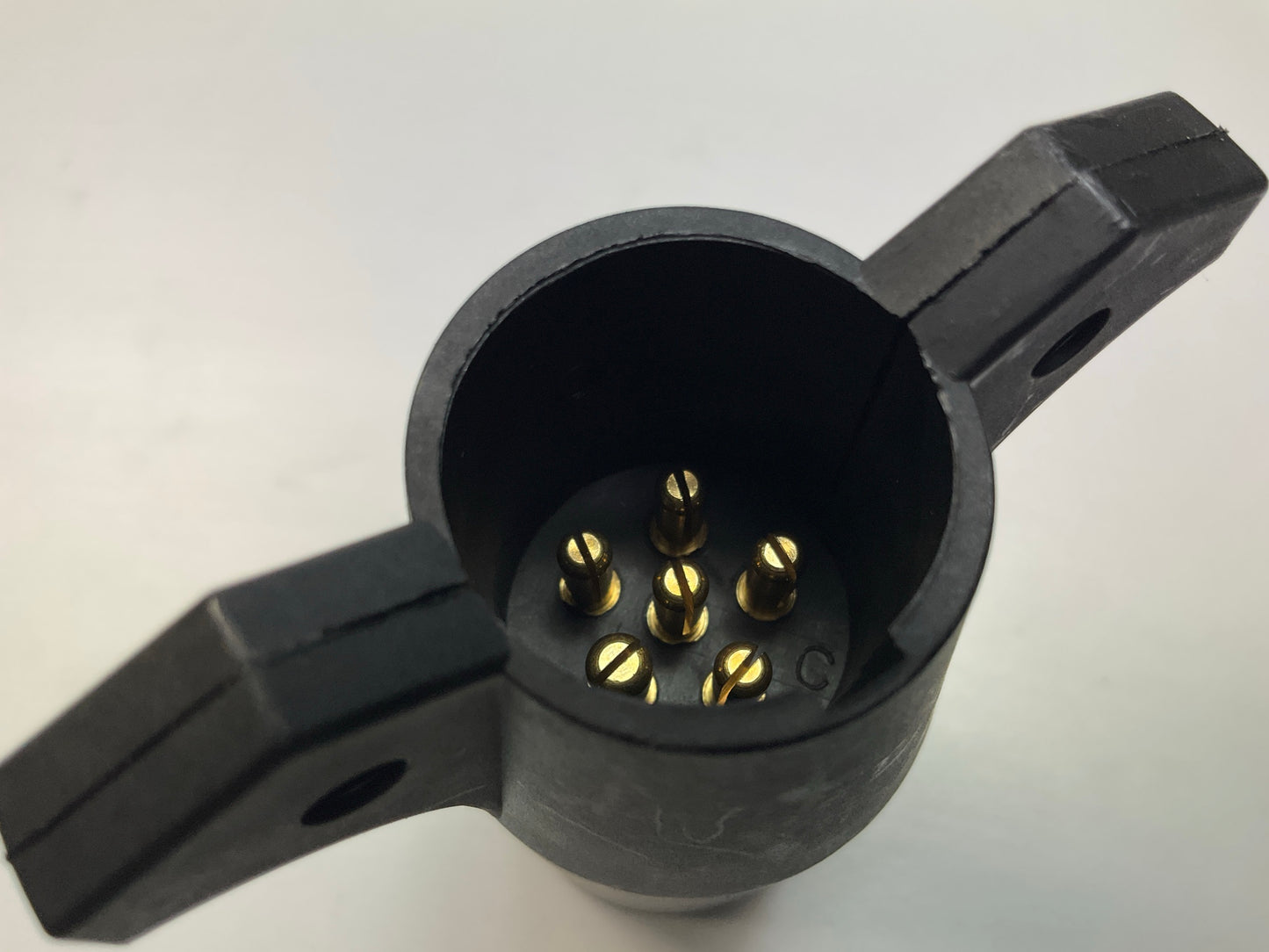 CURT 57261 7-Way RV Blade Vehicle-Side To 6-Way Round Trailer Connector Adapter