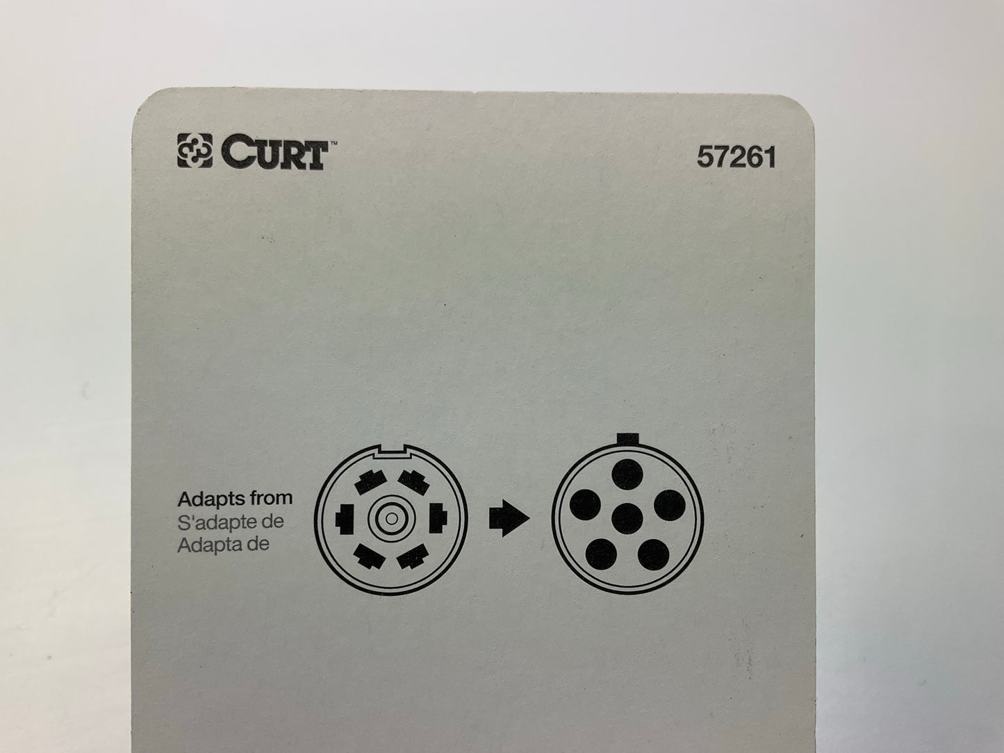 CURT 57261 7-Way RV Blade Vehicle-Side To 6-Way Round Trailer Connector Adapter
