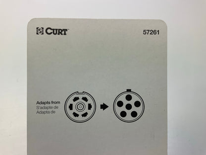 CURT 57261 7-Way RV Blade Vehicle-Side To 6-Way Round Trailer Connector Adapter