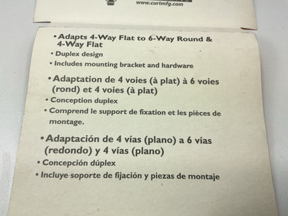 CURT 57604 Dual-Output Trailer Connector Adapter (Add 6-Way Round To 4-Way Flat)