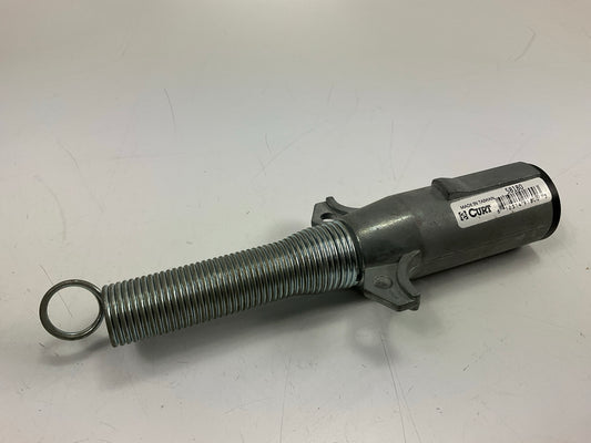 Curt 58180 7-Way Round Connector Plug With Spring (Trailer Side)