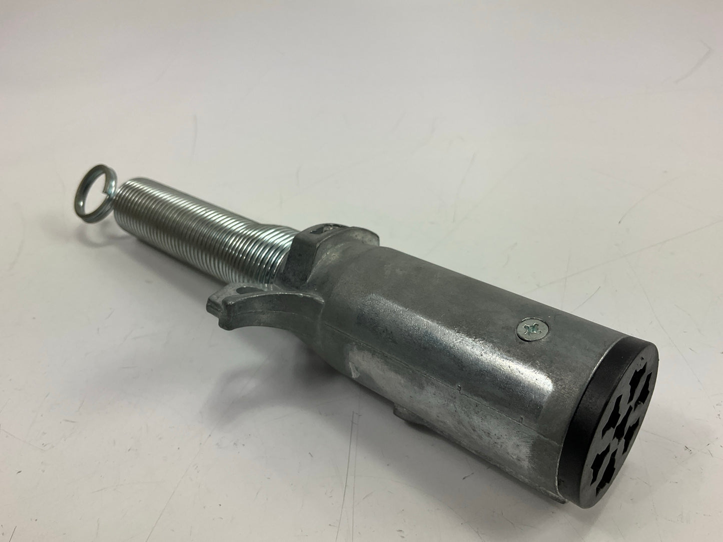 Curt 58180 7-Way Round Connector Plug With Spring (Trailer Side)