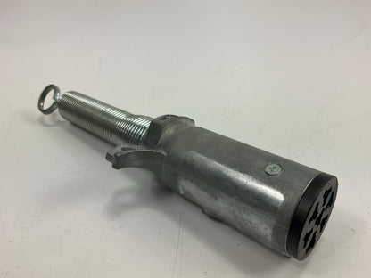 Curt 58180 7-Way Round Connector Plug With Spring (Trailer Side)