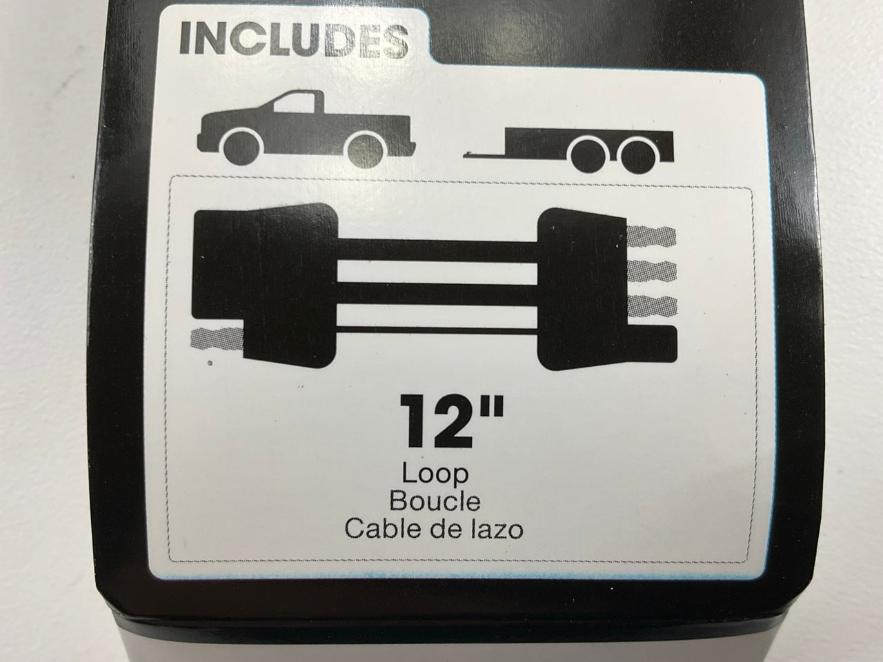 CURT 58381 Vehicle-Side And Trailer-Side 4-Pin Flat Wiring Harness 12'' Connector