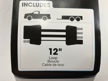 CURT 58381 Vehicle-Side And Trailer-Side 4-Pin Flat Wiring Harness 12'' Connector