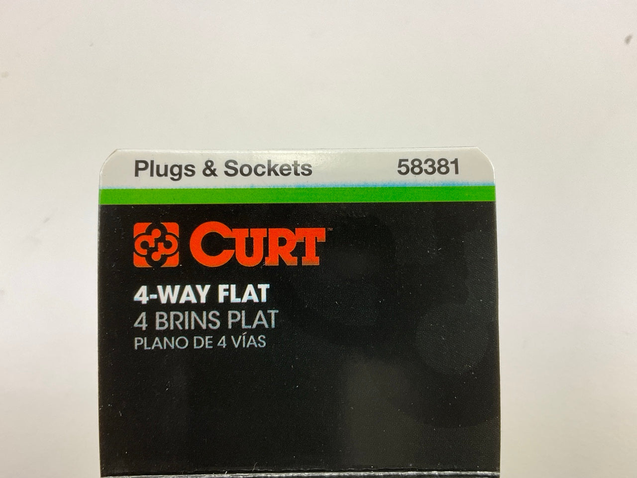 CURT 58381 Vehicle-Side And Trailer-Side 4-Pin Flat Wiring Harness 12'' Connector