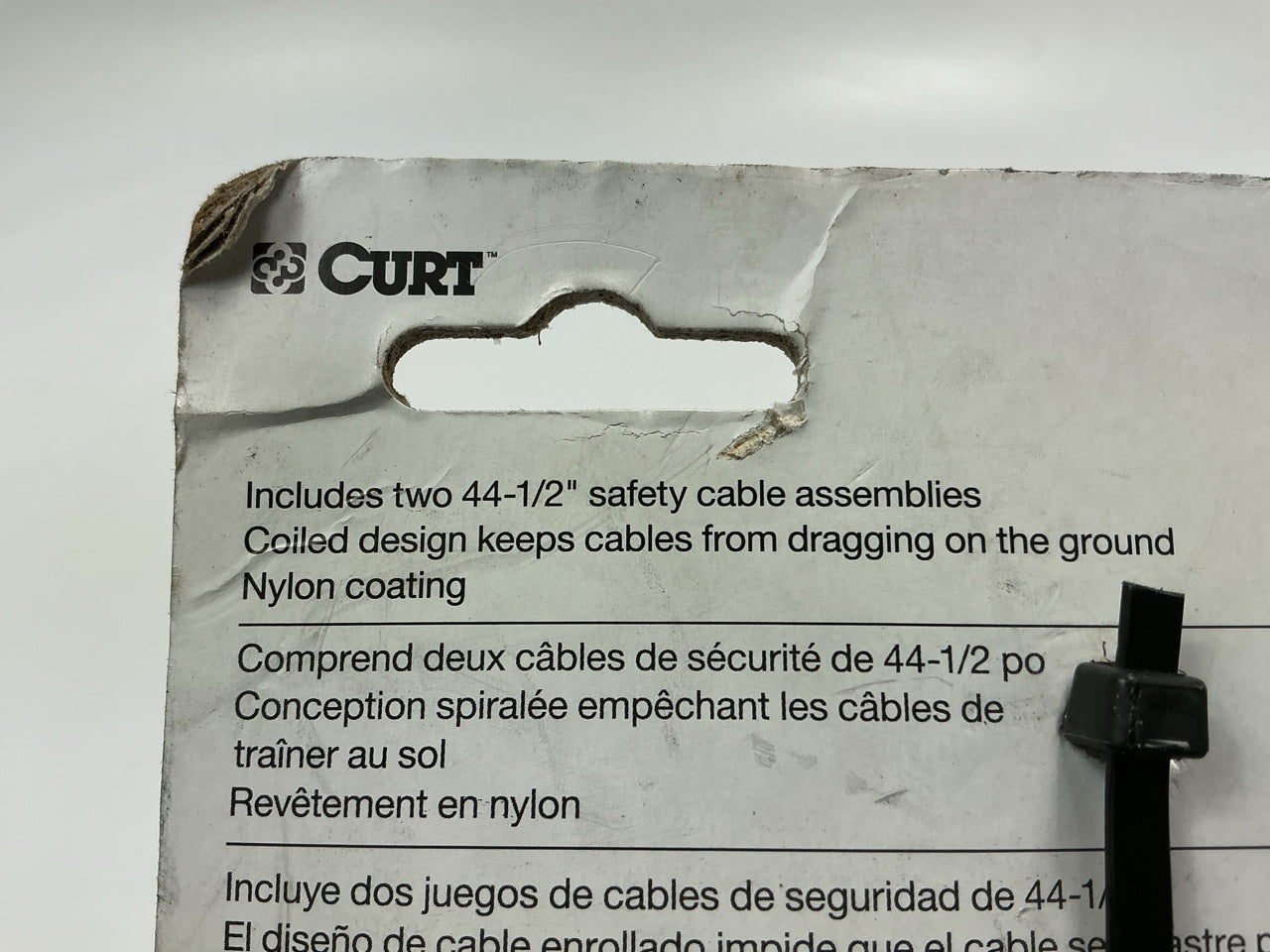 CURT 80151 Trailer Safety Cables 44-1/2'' Vinyl Coated 5000 Lb Break 2 Pack