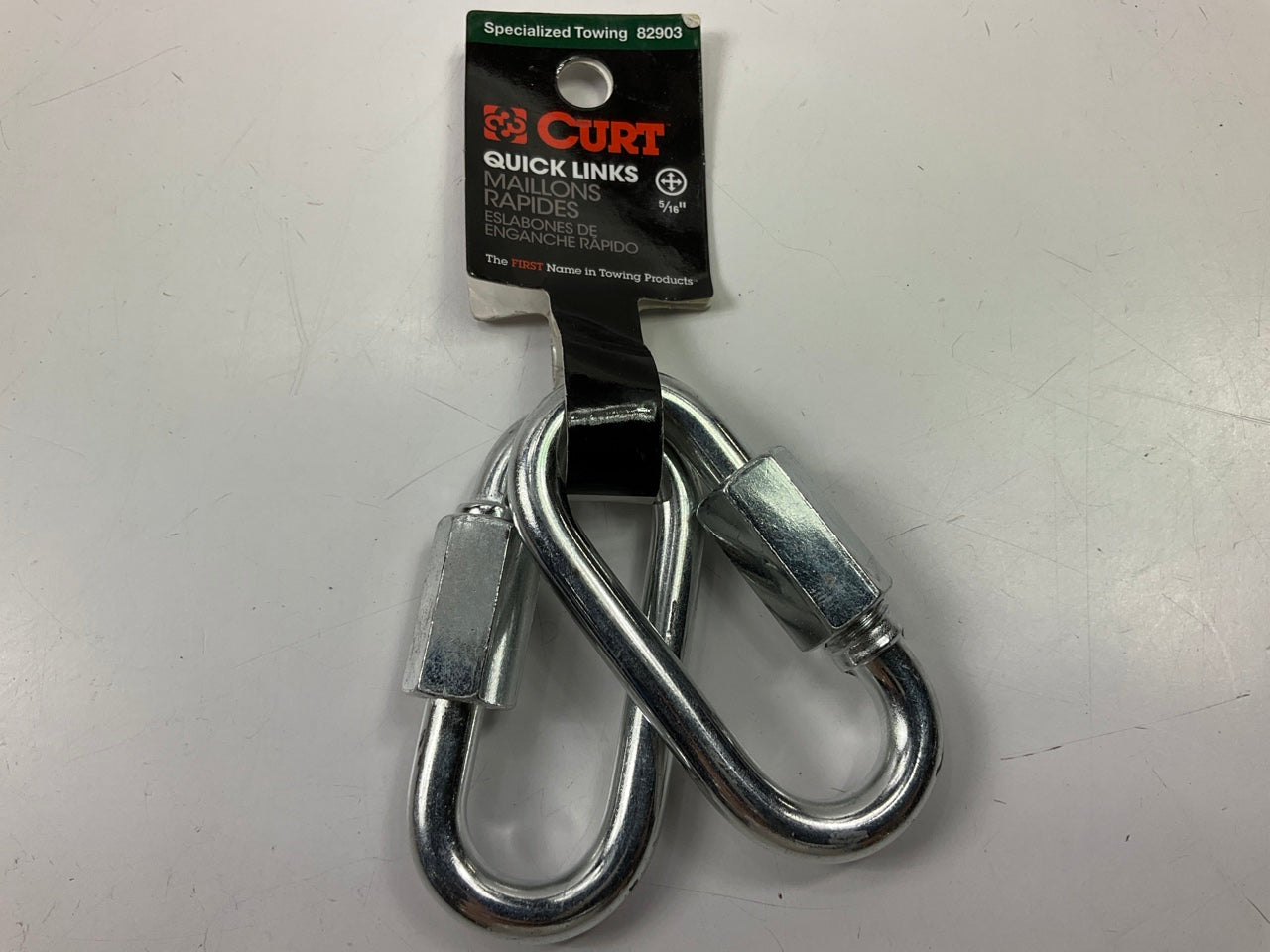 CURT 82903 Threaded Quick Link Trailer Safety Chain Hook Carabiner Clips 1760 Lb