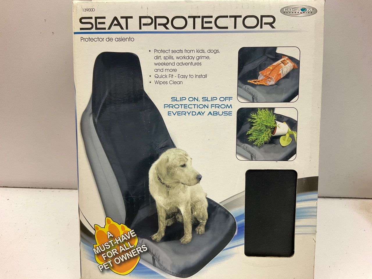 Custom 13900D Black Waterproof Front Seat Protector Seat Cover Pet Dog Mat