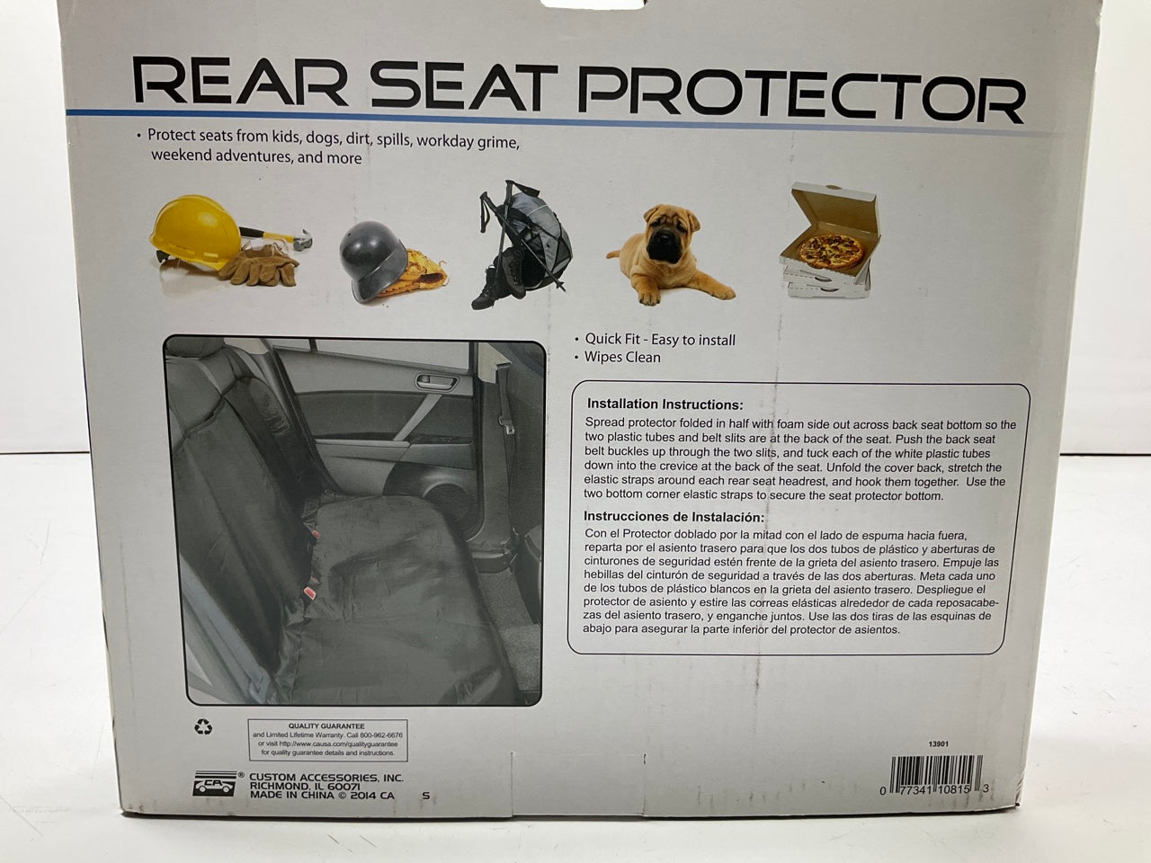 Custom Accessories 13901 Rear Seat Protector Black For Most Vehicles