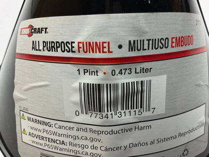(3) Custom 31115 6'' 1-Pint Black Poly All Purpose Mechanic Funnel