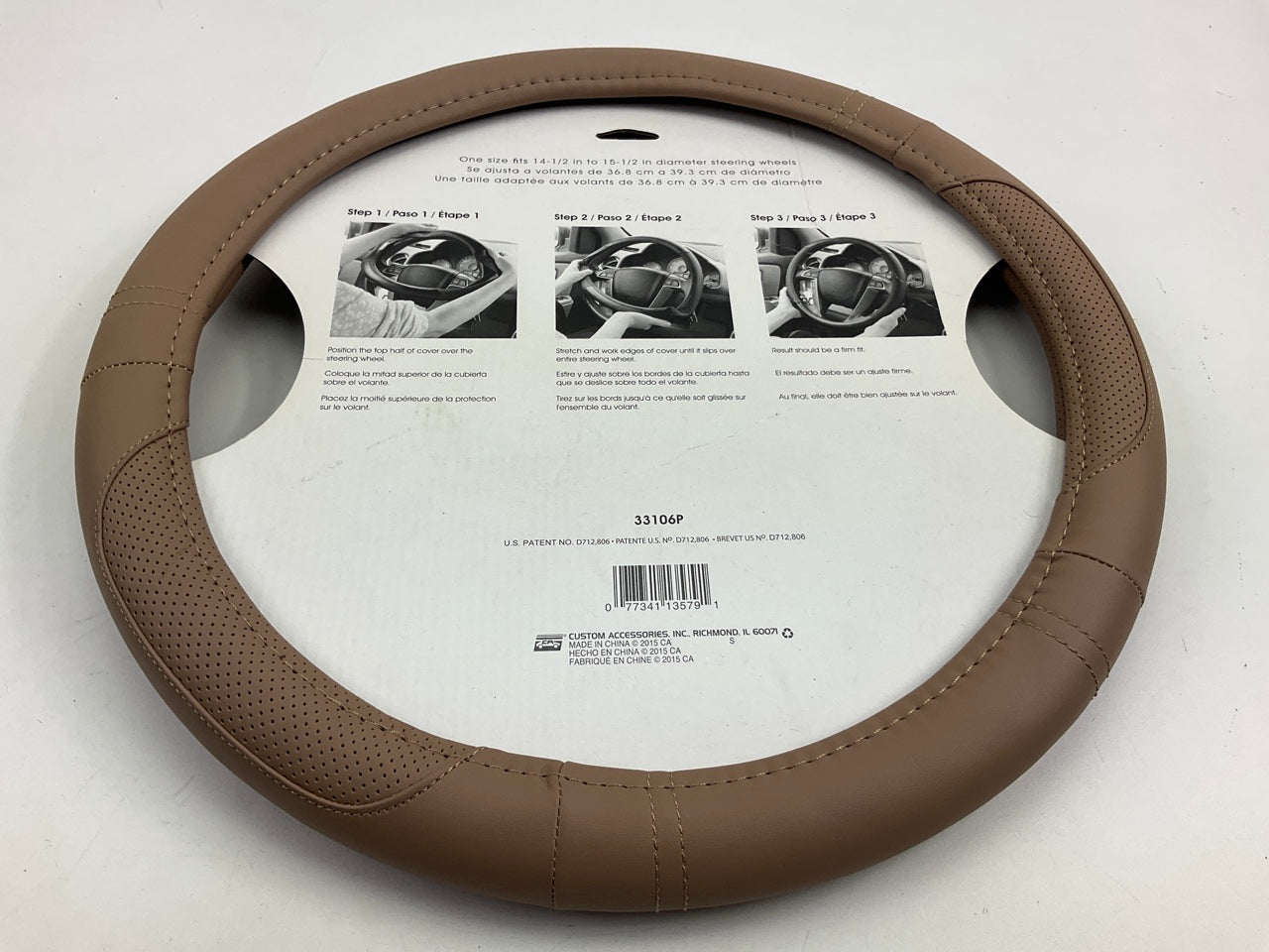 Custom Accessories 33106P EZ Stretch On Core Steering Wheel Cover 14.5''-15.5''