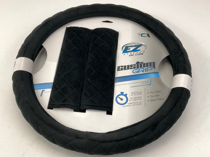 Custom Accessories 33121P Plush Black Steering Wheel Cover For 14-1/2'' - 15-1/2''