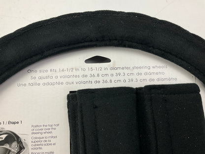 Custom Accessories 33121P Plush Black Steering Wheel Cover For 14-1/2'' - 15-1/2''