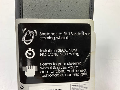 Custom Accessories 37501 Gray Stretch Fit Steering Wheel Cover, 13'' To 16'' Dia.