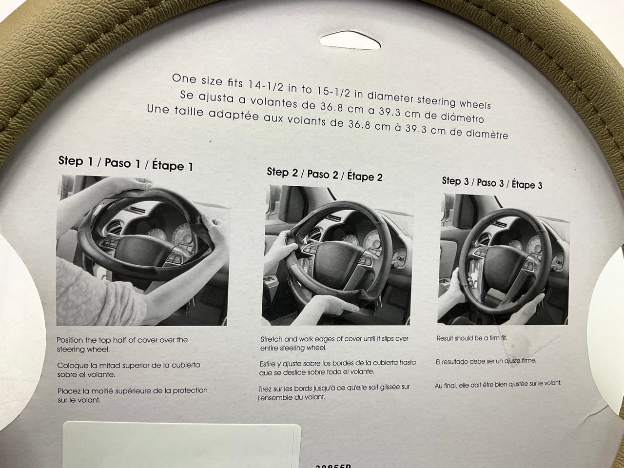 Custom Accessories 38855P Grip Steering Wheel Cover, For 14.5''-15.5'' Diameter