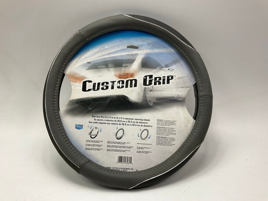 CA 38921 Steering Wheel Cover Sport Grip Black & Gray W/ Chrome 14.5''-15.5'' Dia.