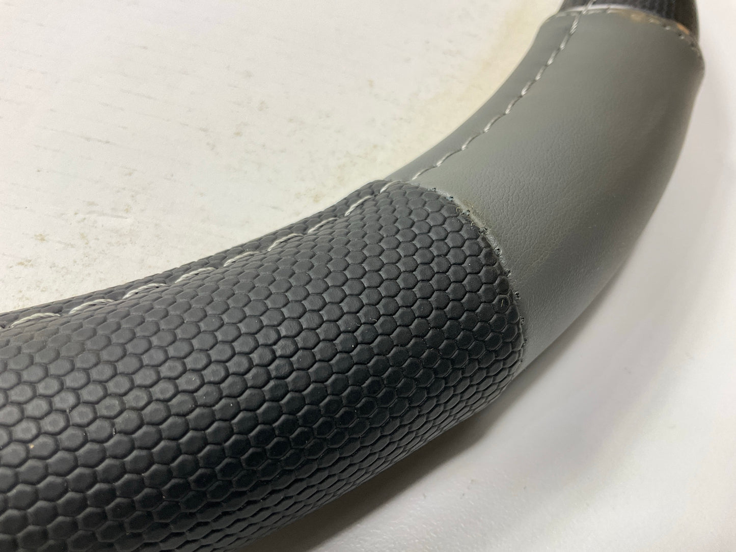 CA 38921 Steering Wheel Cover Sport Grip Black & Gray W/ Chrome Accent 14.5-15.5