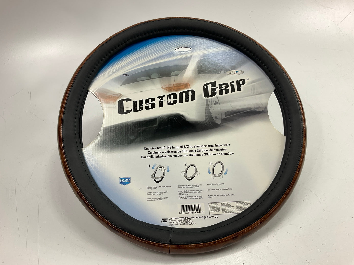Custom Accessories 39755 Steering Wheel Cover For 14-1/2'' To 15-1/2'' Diam Wheels