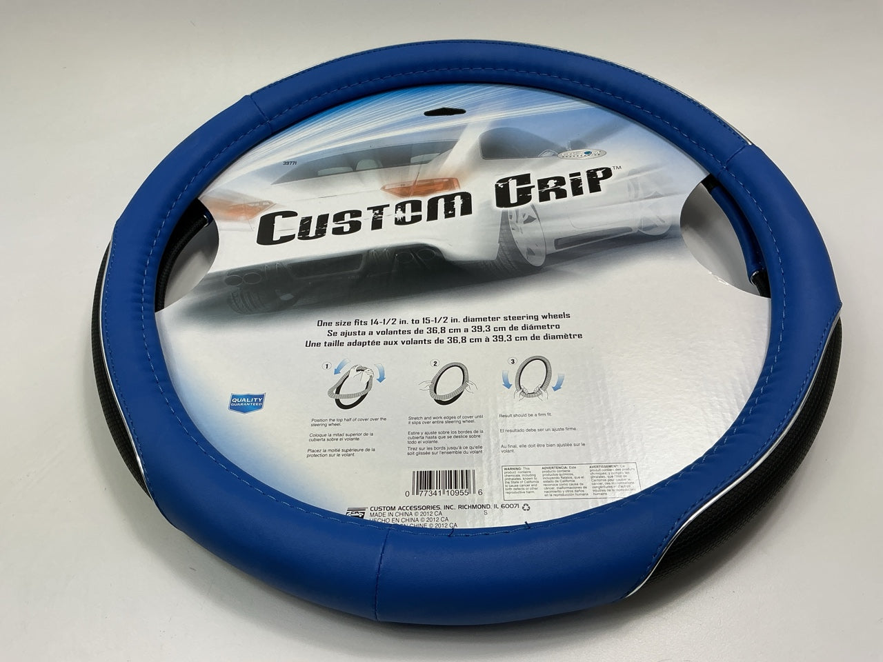 CA 39771 Blue Steering Wheel Cover - 14-1/2'' To 15-1/2'' Diameter Steering Wheels