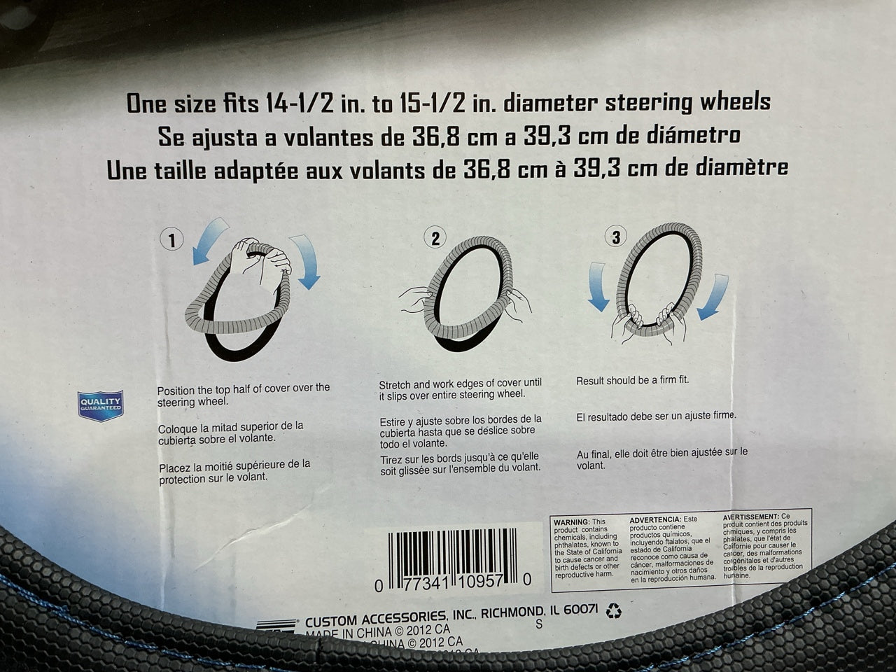 Custom Accessories 39780 Steering Wheel Cover - 14-1/2'' To 15-1/2'' Diameter