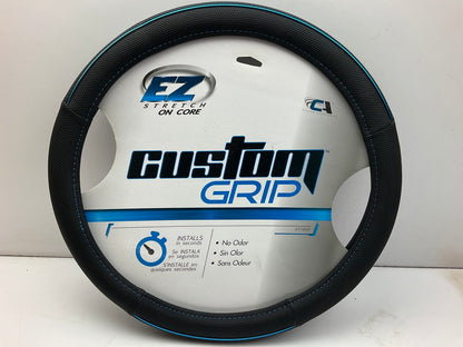 Custom Accessories 39780P - Steering Wheel Cover, Black, Blue 14-1/2''To 15-1/2''