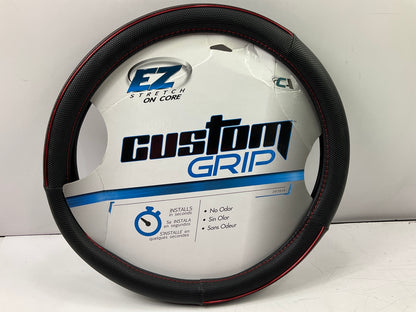 Custom 39781P Steering Wheel Cover  Synthetic Leather, W/ Red Stripe 14.5''-15.5''