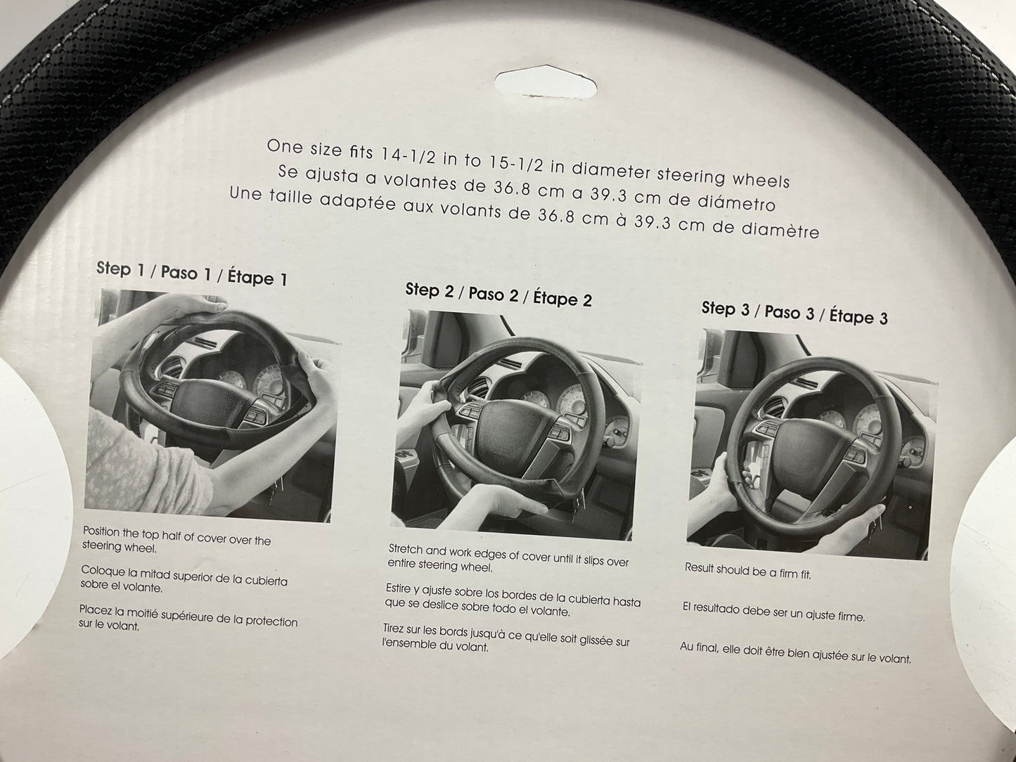 Custom Accessories 39823P Black Steering Wheel Cover 14-1/2'' - 15-1/2'' Diameter