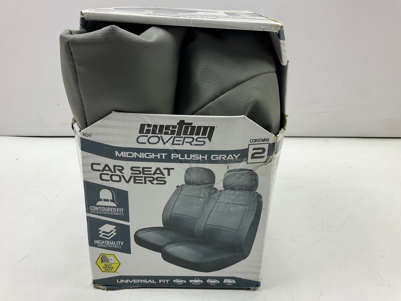 Custom Accessories 40347 - Universal Seat Covers 2PC, Leatherette, Gray