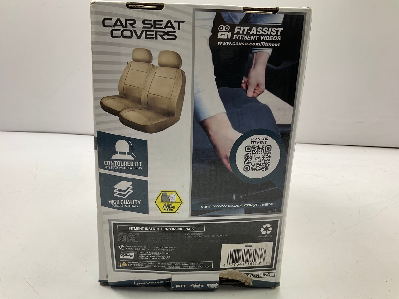 Custom Accessories 40348 Universal Midnight Plush Tan Low Back Seat Covers 2 PCS
