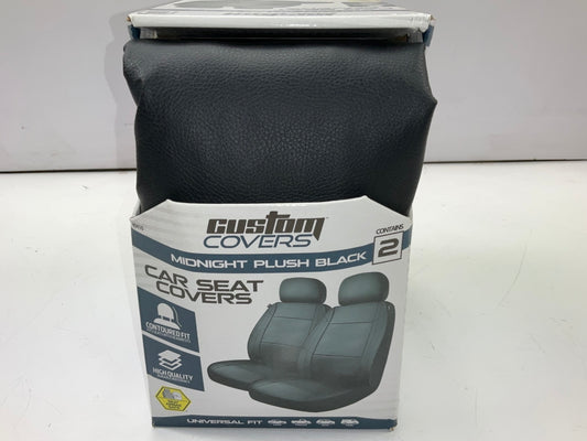 Custom 40410 Low Back Midnight Plush Black Seat Covers Set, Does 2 Seats