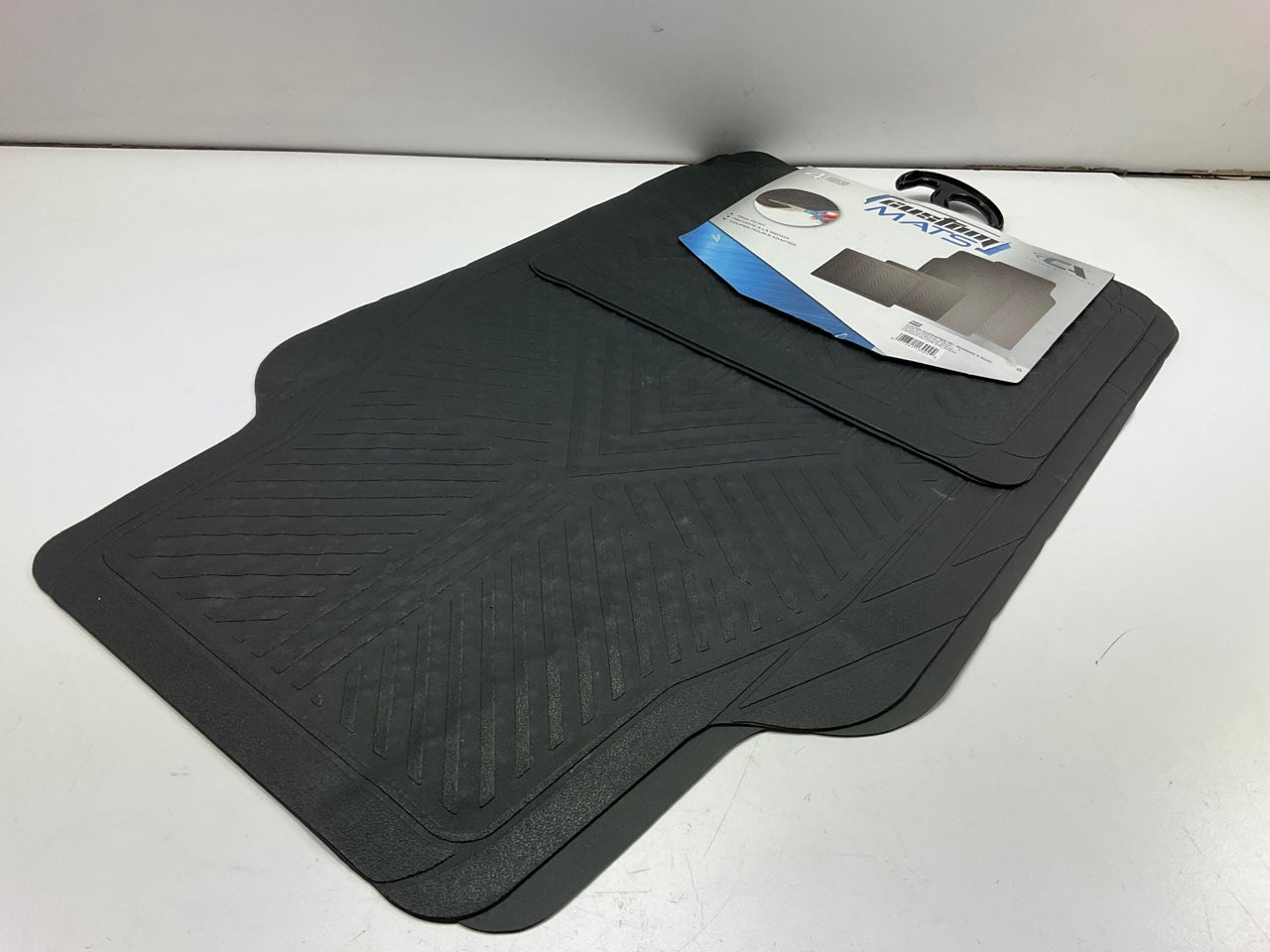 CA 78801 Black Standard Molded Rubber Floor Mats, 4-Piece Set, 28''x17'' Fronts