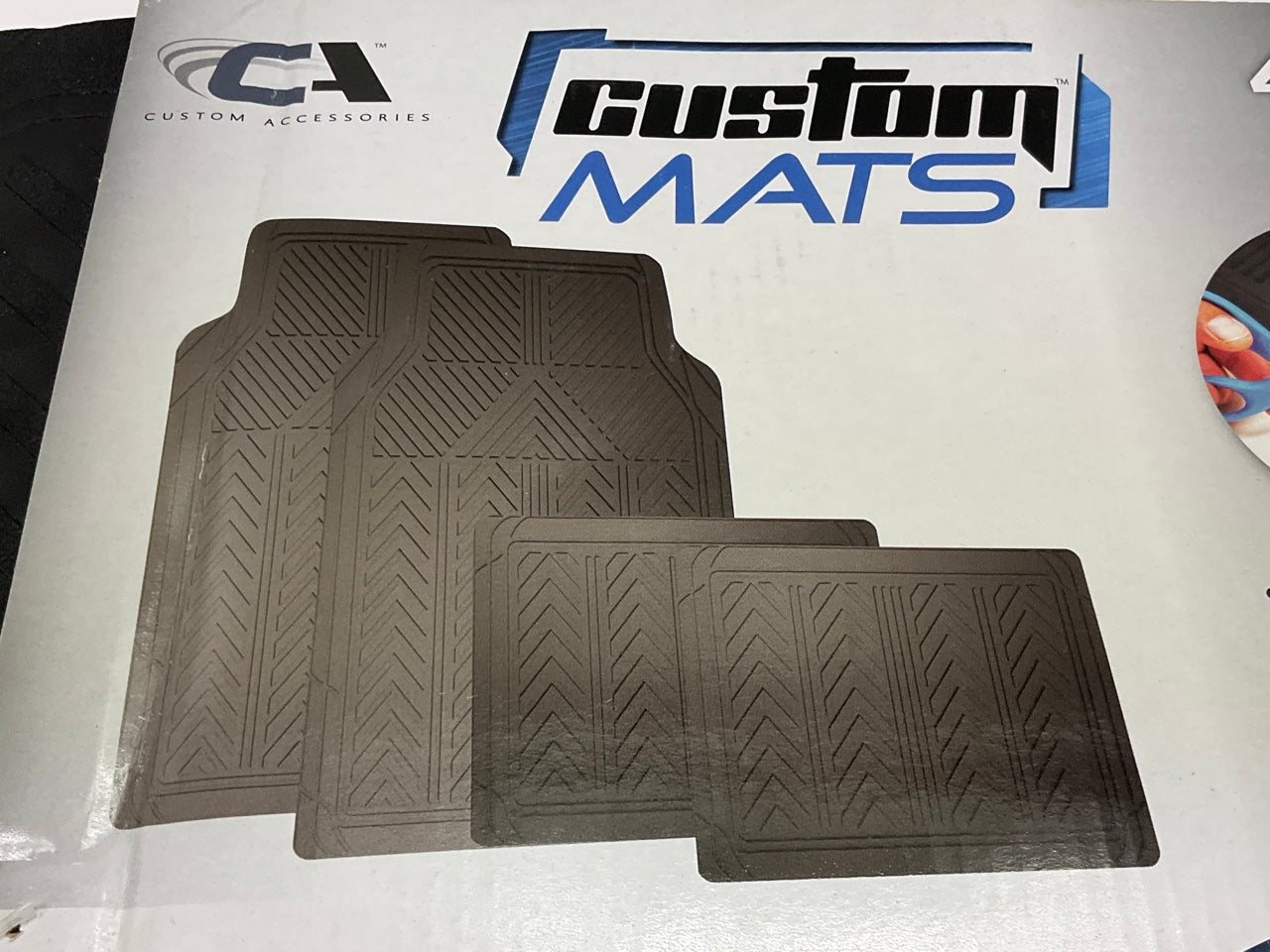 CA 78801 Black Standard Molded Rubber Floor Mats, 4-Piece Set, 28''x17'' Fronts