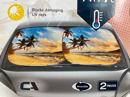 Custom Accessories 804242 Sun Protection Collapsible Sun Shade, Vintage Surf