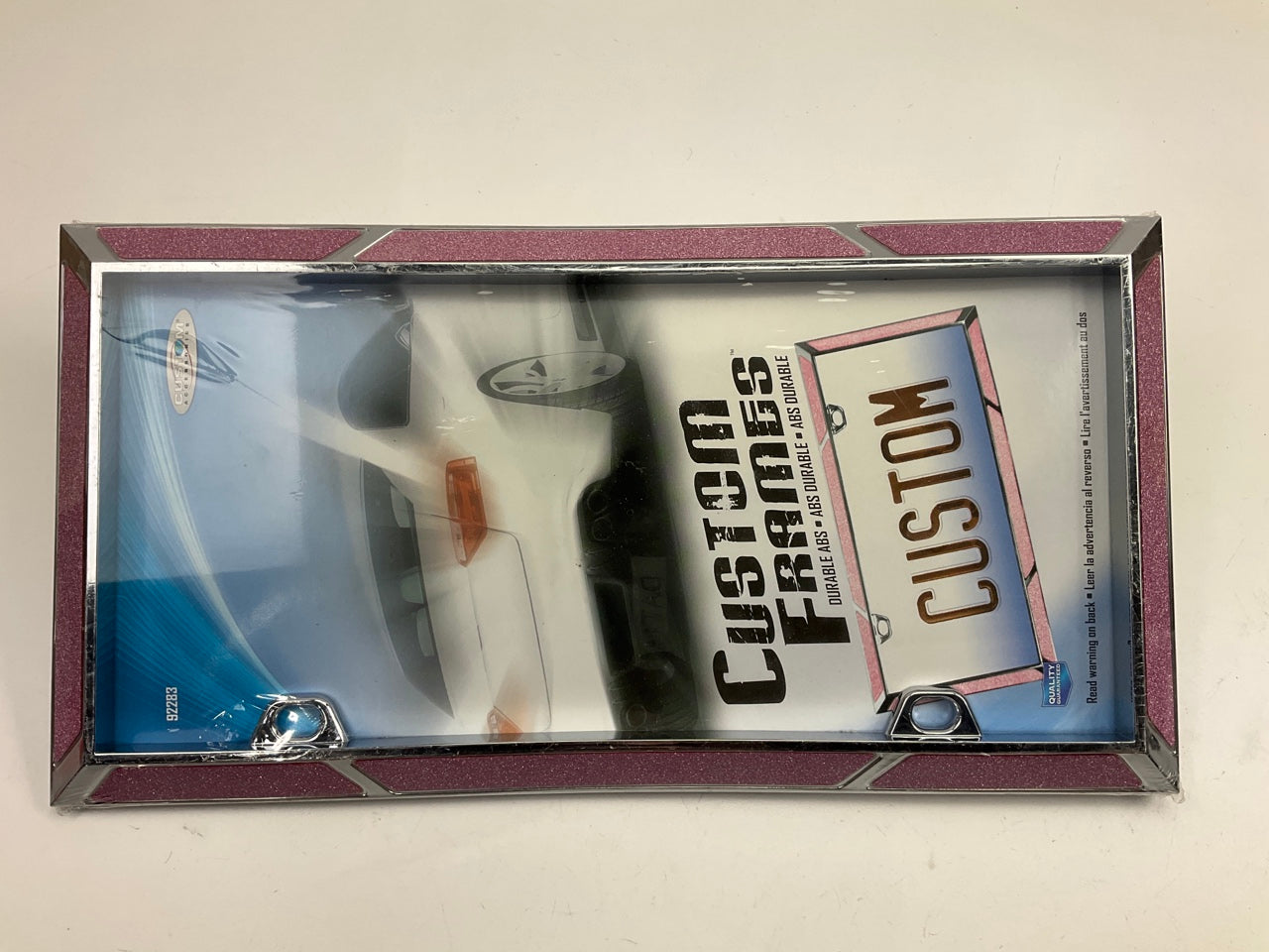 Custom Accessories 92283 ABS Plastic License Plate Frame With Pink Glitter