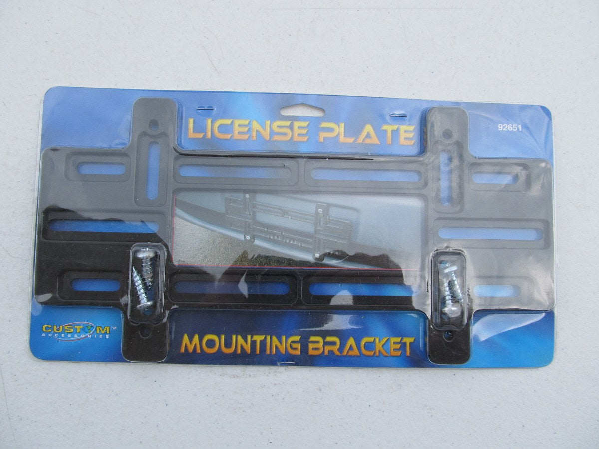 Custom Accessories 92651 Universal License Plate Mounting Bracket Front Or Rear