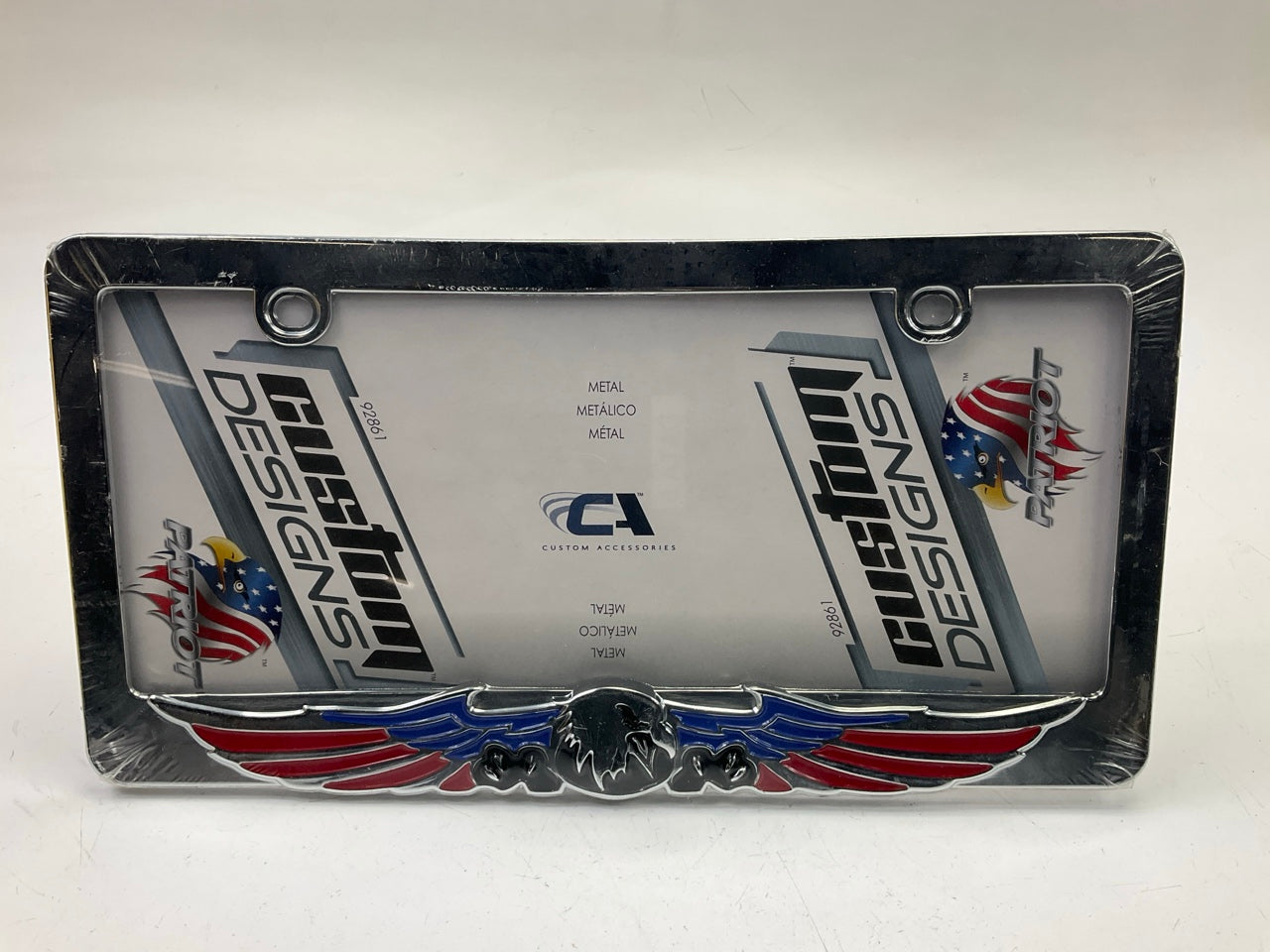 Custom Accessories 92861 USA Multicolored Metal Eagle License Plate Frame