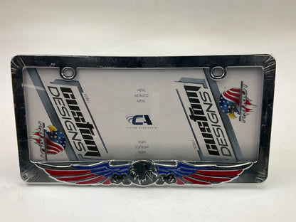 Custom Accessories 92861 USA Multicolored Metal Eagle License Plate Frame