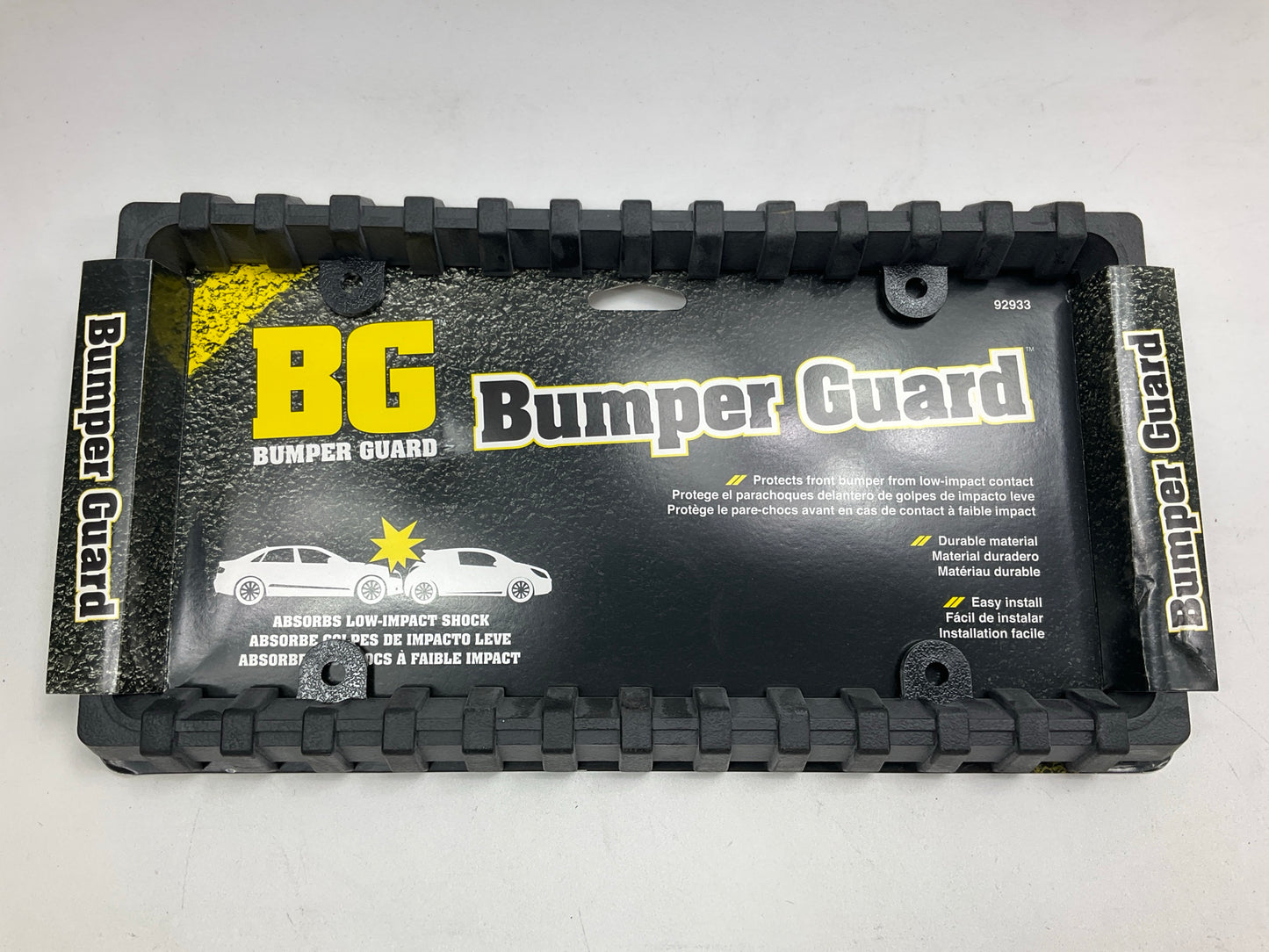 Custom Accessory 92933 Bumper Guard Rubber License Plate Frame Holder Protector