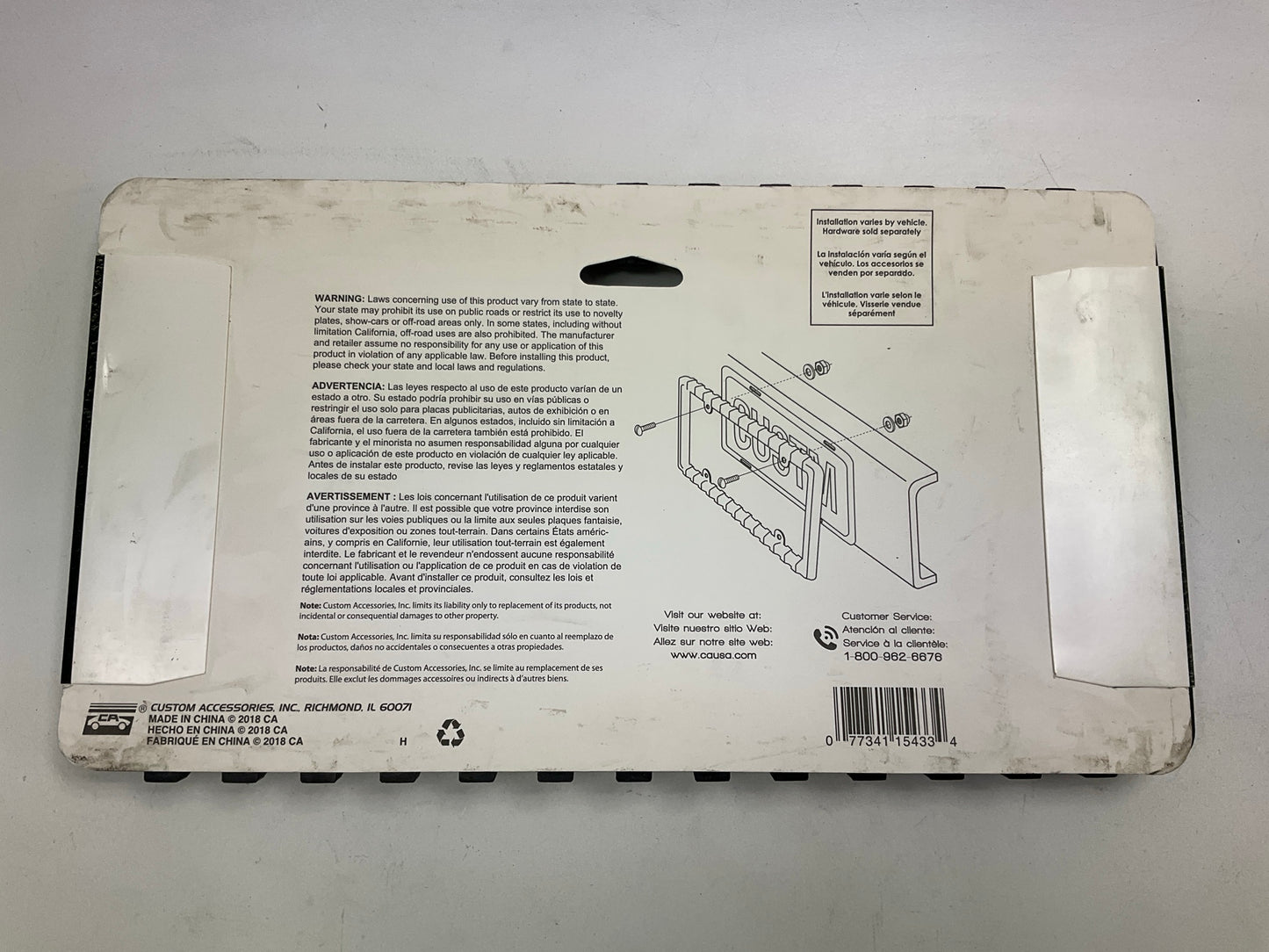Custom Accessory 92933 Bumper Guard Rubber License Plate Frame Holder Protector