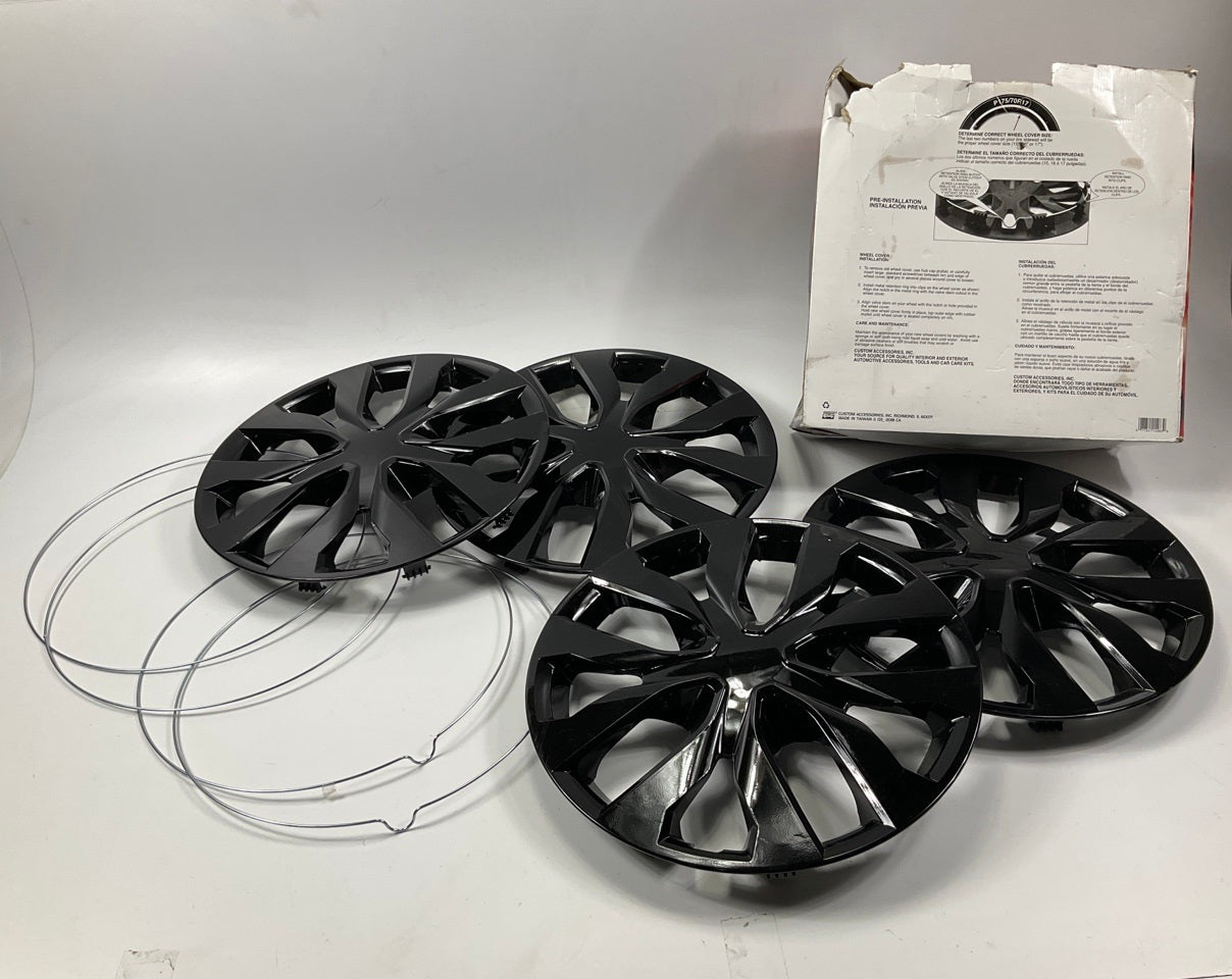 SCRATCHED Custom Accessories 96909 17'' Wheel Covers, Gloss Black - 4 Piece Set