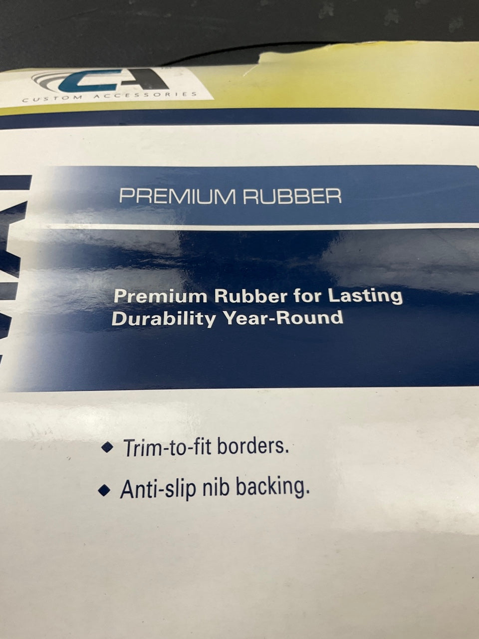 Custom PB61072 - Universal Rear Rubber Floor Mat, Anti-slip, Black, 28''x63''