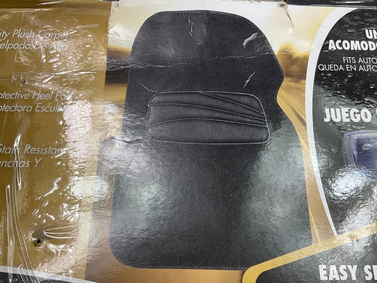 CA PB70072PBI 4-piece Universal Floor Mat Black Carpet Mats Set, 25''x16'' Front