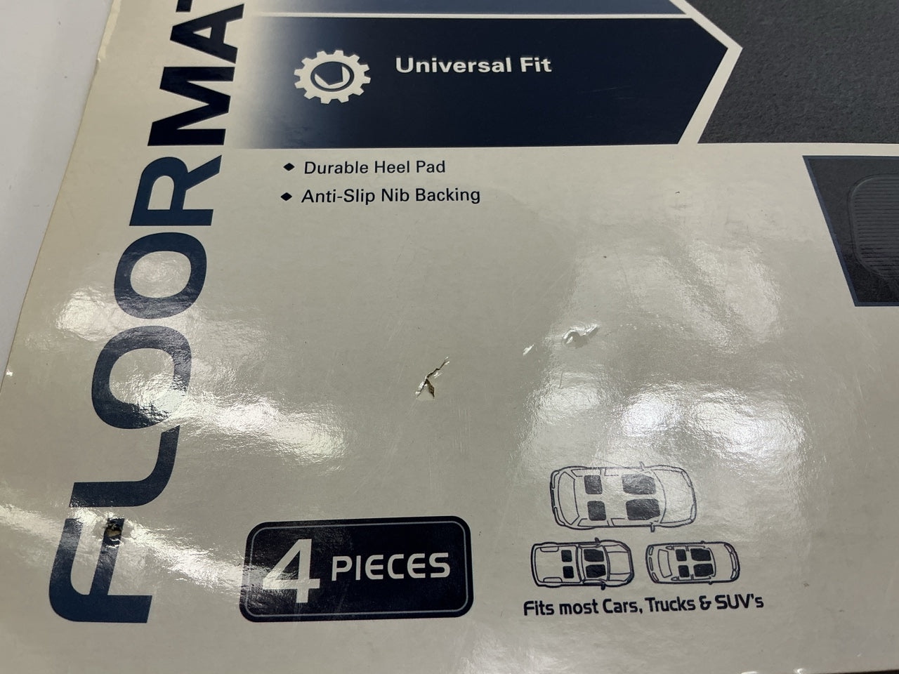 Custom PB80075PBI Universal Gray Floor Mat Carpet Set, 4-Piece