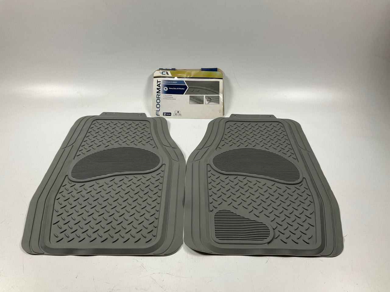 Kraco R2102B 2-Piece Rubber Truck / SUV Large Rubber Floor Mat Set, 28''x19.5''