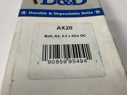 D&D AX20 Industrial Cogged Accessory Drive Belt - 1/2'' X 22''