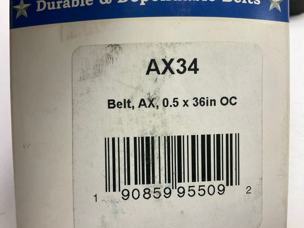D&D AX34 Cogged Industrial Accessory Drive Belt - 1/2'' X 36''