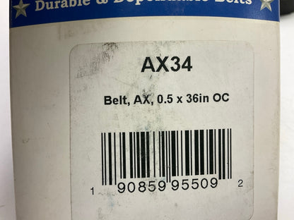 D&D AX34 Cogged Industrial Accessory Drive Belt - 1/2'' X 36''