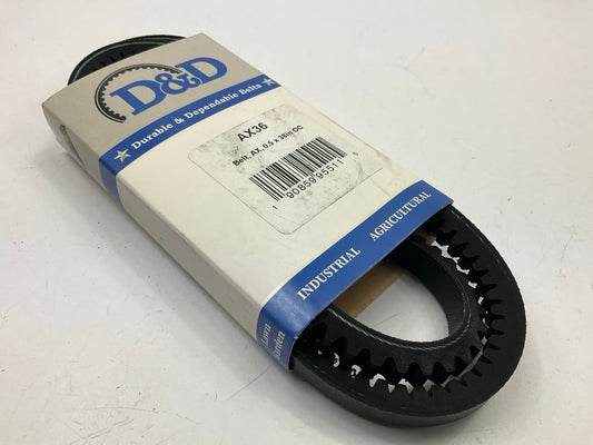 D&D AX36 Cogged Industrial Accessory Drive Belt - 1/2'' X 38''