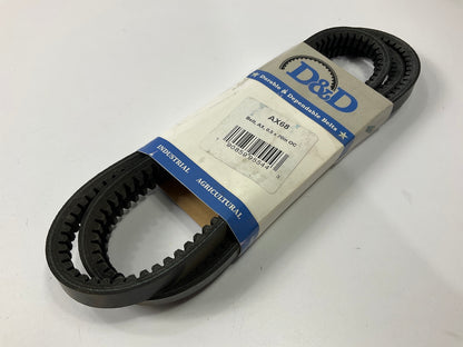 D&D AX68 Cogged Industrial Accessory Drive Belt - 1/2'' X 70''